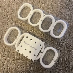 24 Pieces White Shower Curtain Hooks